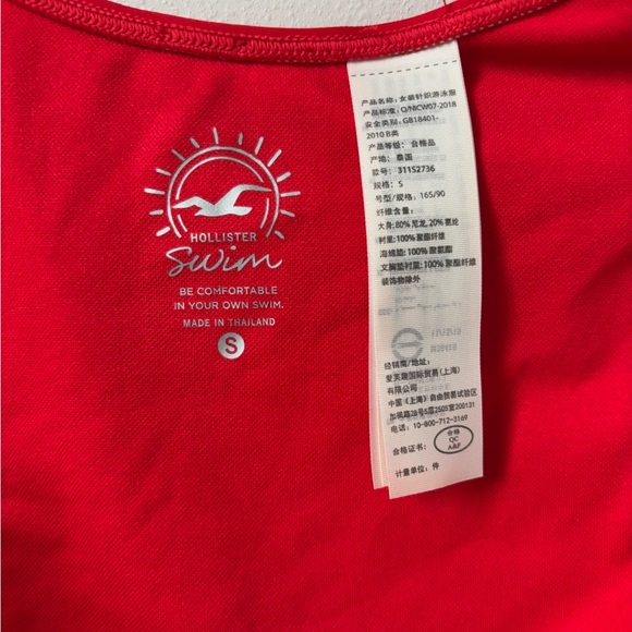 Hollister Red Cutout Cinched One Piece Swimsuit - Picture 3 of 4